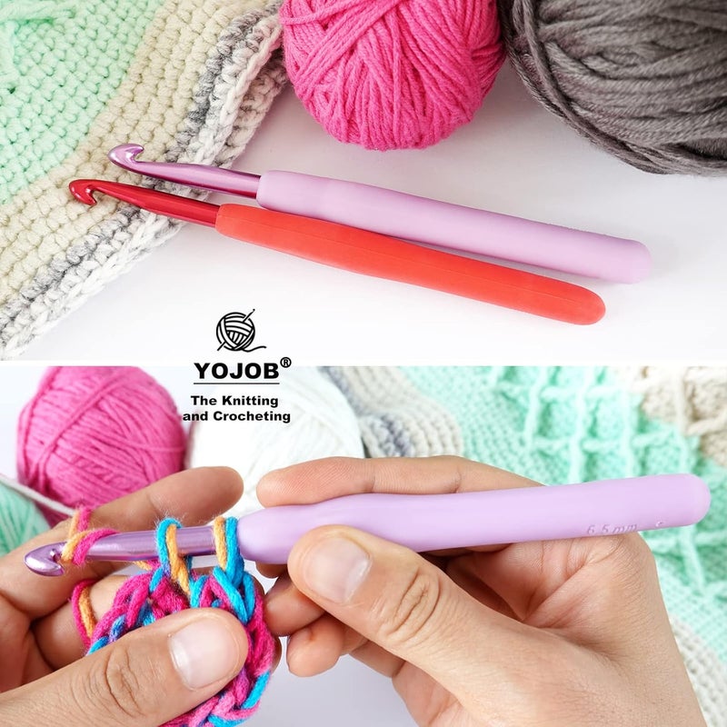 YOJOB 2Pack Size J / 6mm, K / 6.5mm Crochet Hooks, Super Smooth & Ergonomic for Beginner and Advanced (6.0mm, 6.5mm) - Image 4